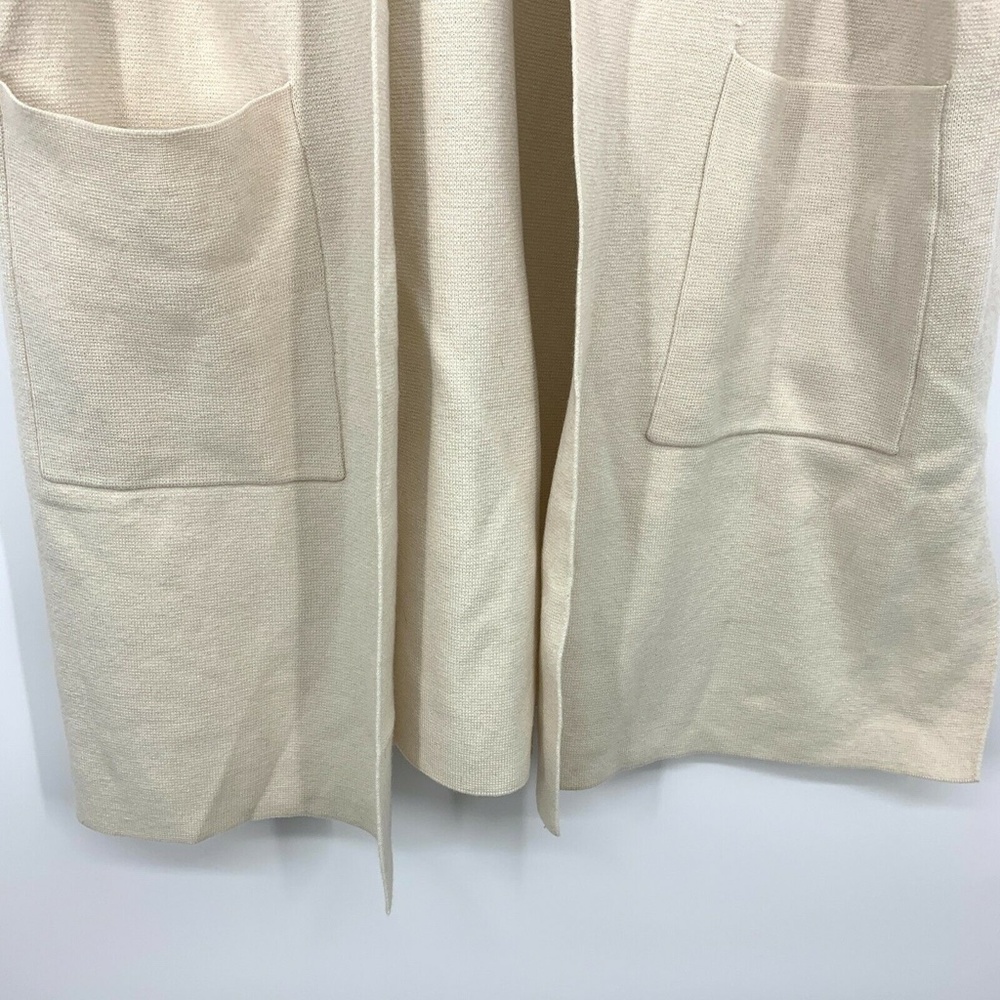 Chicos Pocket Sweater Vest Beige Sleeveless Ribbed Knit Cardigan - Picture 5 of 8